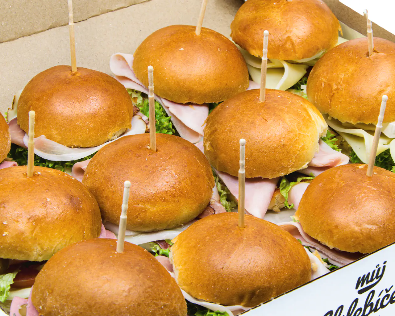 BOX mini burger se šunkou NJ 12ks - Master